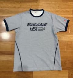 新品同様　バボラ　Babolat ストライプ Tシャツ Mサイズ
