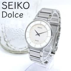 Working SEIKO Dolce Quartz Round Silver 2-Hand Men's Watch