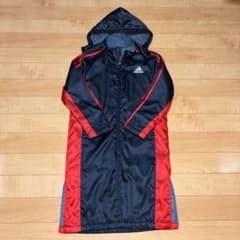 adidas ベンチコート ブラック×レッド 150のサムネイル