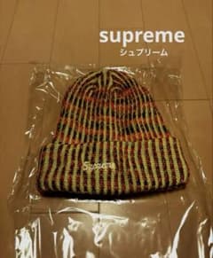 Supreme ビーニー ニット帽 ネオンイエロー