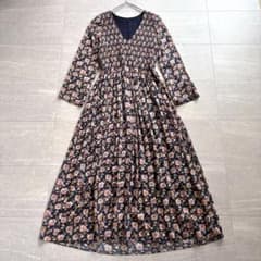 ソレイアード トゥモローランド ギャザー シャーリング 花柄 ワンピース フレア ソレイアード トゥモローランド ギャザー シャーリング 花柄