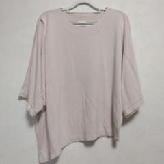 GU レディース アシンメトリー ドルマンスリーブTシャツ M　ピンクベージュのサムネイル