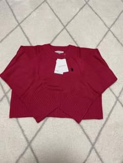 ⭐︎特別値下げ中⭐︎【新品タグ付】POLO クロップド丈ニット M ピンクのサムネイル