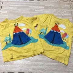 【専用】黄色90とボーダー赤　　Tシャツ 80 90 2枚　単品でもOKのサムネイル