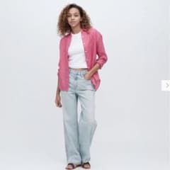 ユニクロ☆バギージーンズ（丈標準76cm）63BLUE サイズ25 UNIQLOのサムネイル