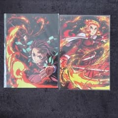 全集中展 鬼滅の刃 竈門炭治郎 煉獄杏寿郎 イラストポストカード2枚