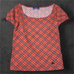 BURBERRY BLUE LABEL チェック 総柄 ピチT 袖リボン y2k