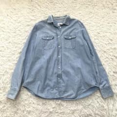 Orian 長袖 デニムシャツ コットン100% ウォッシュ加工レディース 44