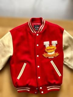 VAN スタジャン レッド×アイボリー／Lサイズ／中綿入り／ヴィンテージのサムネイル