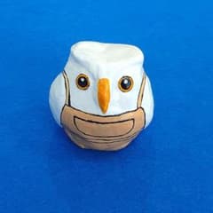 白フクロウ 置物　縁起物のサムネイル