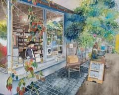 透明水彩画 原画 額装有 『下北沢の午後』のサムネイル