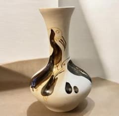 陶器製 花瓶 鳥の絵柄 インテリア 昭和レトロ - メルカリ