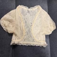 レース ボレロ 半袖 アイボリー　パーティ　ドレスのサムネイル