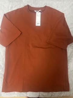 UNIQLO U エアリズムコットンオーバーサイズTシャツ L オレンジのサムネイル