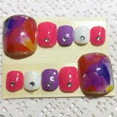 ペディチップ♡春夏♡大花びらネイル♡ネオンカラー②のサムネイル