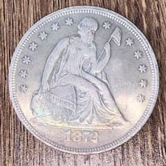 F52アメリカ シーテッドリバティ 1ドル ノーモットー 1872レプリカ