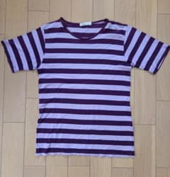 oval dice ボーダー Tシャツ パープル Mサイズのサムネイル