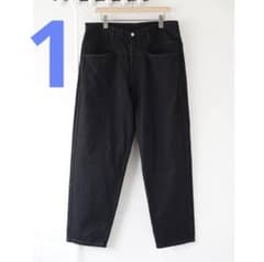 comoli 25aw ブラック デニム テーパード パンツ - メルカリ