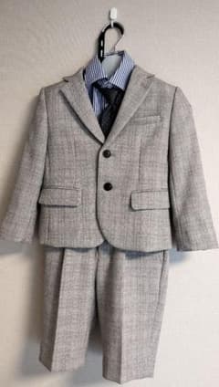 美品☆キッズ フォーマル スーツ グレー プティマイン 男の子 - メルカリ