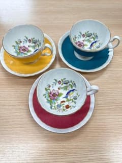 S】Aynsley エインズレイ 花鳥柄 ティーカップセット 3客 - メルカリ