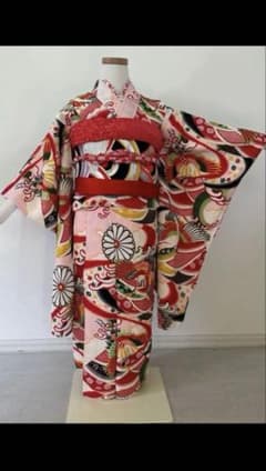7歳　七五三　アンティーク正絹着物、正絹帯、帯揚げ、帯締め　しごきセット 7歳 七五三 アンティーク正絹着物、正絹帯、帯揚げ、帯締め しごき