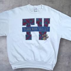 【90s USA製】ジャージーズ カレッジ風 スウェット XL 白のサムネイル