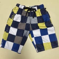キッズ 水着 チェック柄 サーフパンツ 115-125 男の子