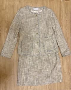 美品【マッキントッシュフィロソフィー】　ノーカラー　ツイードスーツのサムネイル