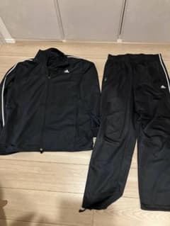 adidas 黒 ジャージ　上下セットのサムネイル