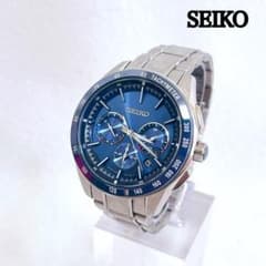 美品 希少 セイコー 電波ソーラー ブライツ クロノグラフ ネイビー チタン 美品 希少 セイコー 電波ソーラー ブライツ クロノグラフ ネイビー