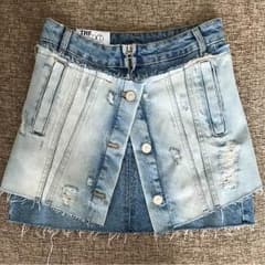 ZARA クラッシュデニムミニスカートのサムネイル