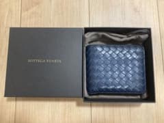 BOTTEGA VENETA 二つ折り財布　ネイビーのサムネイル