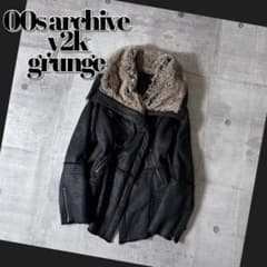 00s archive mouton far jacket riders y2k - メルカリ