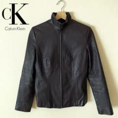 Calvin Klein 양가죽 가죽 자켓 퍼플 사이즈 2 가죽 CK