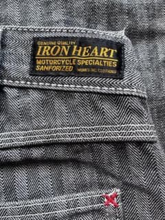 IRON HEART ヘリンボーン ダブルニー ワークパンツW33 IRON HEART へリンボン ダブルニーロガージーンズ ワークパンツ W33