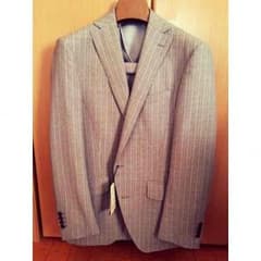 新品 スーツ 青山 グレー ストライプのサムネイル