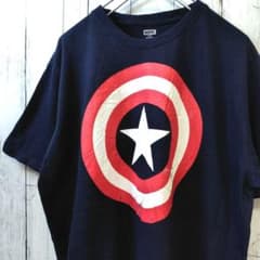 MARVEL 캡틴 아메리카 데미지 T셔츠 감색 XL 그런지 헌옷