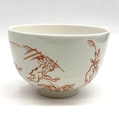 【茶碗　白釉　鳥獣戯画】山岡善高　紙箱 茶碗 白釉 鳥獣戯画】山岡善高 紙箱 - メルカリ