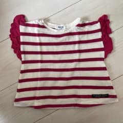 値下げしました！BREEZE ボーダー フリル袖 Tシャツ 80cmのサムネイル