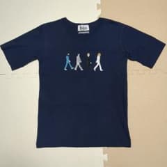 THE BEATLES エンブロイダリー Tシャツ 半袖 ネイビーMのサムネイル