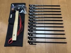 スノーピーク ソリッドステーク12本＋ペグハンマー＋収納ケースセット