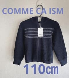 【新品】COMME CA ISM  サマーニットパーカー　ネイビー　110㎝のサムネイル