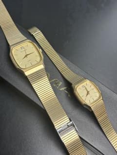 【稼働品】ROMIA ヴィンテージ腕時計 ロミア ゴールド スクエア