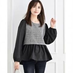 新品しまむらmumu ペプラム　ツイード L Lのサムネイル