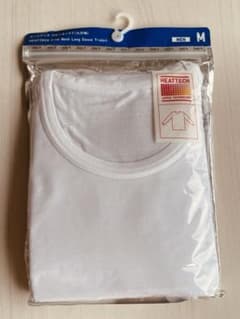 ★ユニクロ★ヒートテック★クルーネックTシャツ★九分袖★M★ホワイトのサムネイル