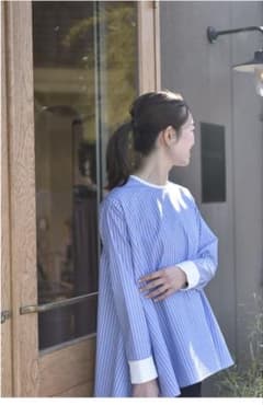 OURHOME シワになりにくい播州織フレアブラウスのサムネイル