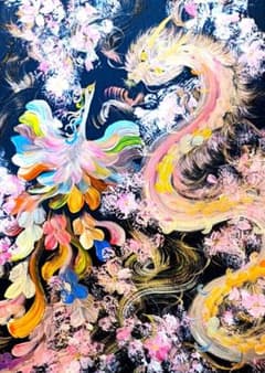 開運絵画　❀虹龍鳳凰最強コンビ様八角全て❀ 開運絵画 ❀虹龍鳳凰最強コンビ様八角全て❀ - メルカリ