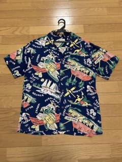 The Flat Head アロハシャツ ネイビー Lのサムネイル