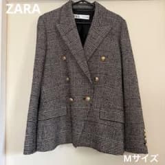 ZARA ツイードジャケット 千鳥柄 ダブル ゴールドボタン Mサイズ