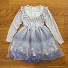 エルサ キッズ ワンピース 長袖 水色 ディズニー 120 プリンセス ドレスのサムネイル